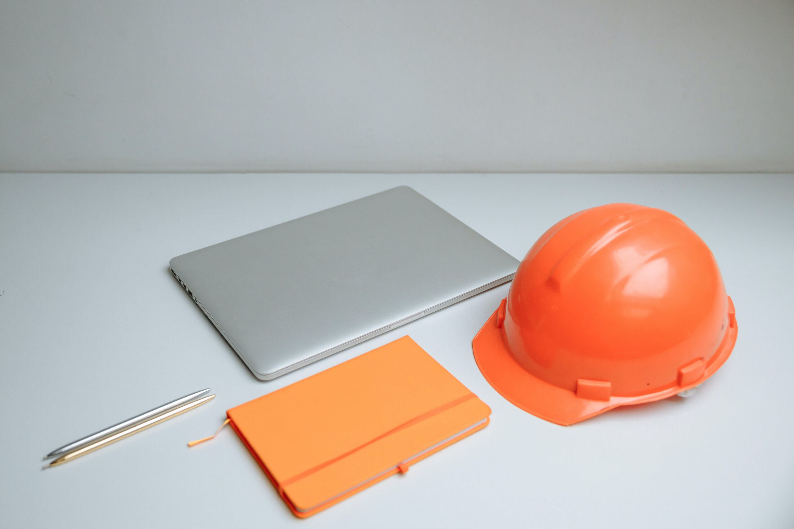 Orange Hardhat on the Table